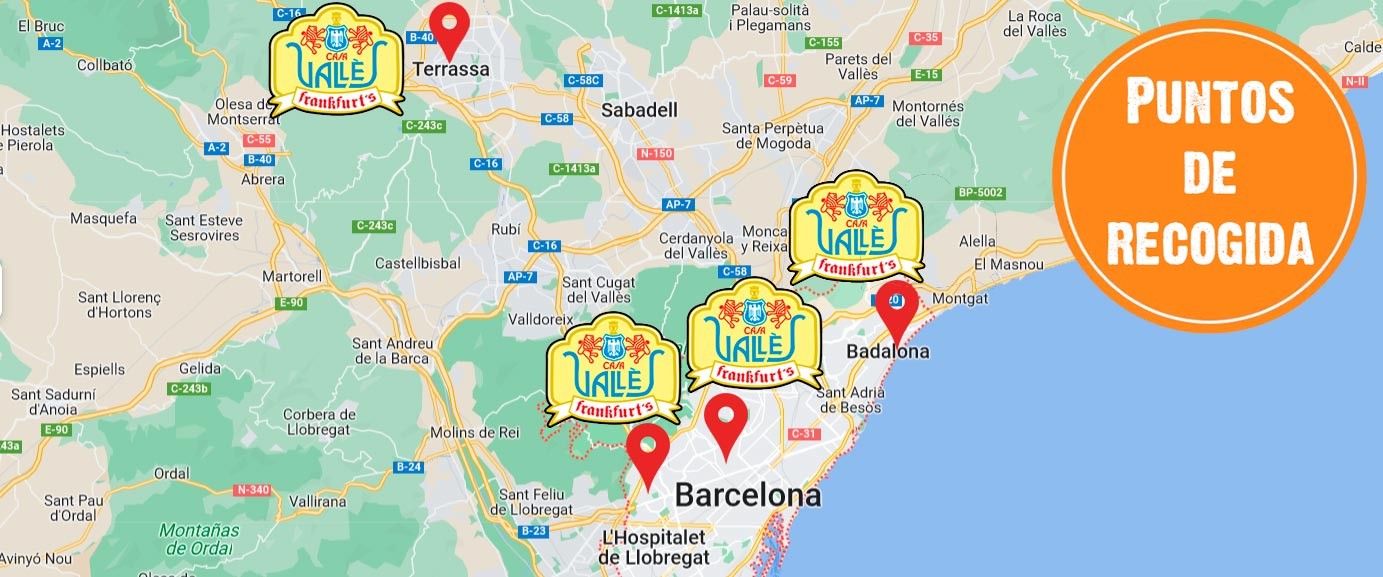 Puntos de recogida en Barcelona y Terrassa